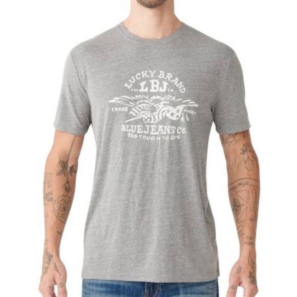 Lucky Brand Other - Lucky Brand Men's Heather Gray "Too Tough To Die" Graphic T-Shirt NWT